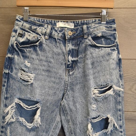 KanCan Light Acid Wash High Rise Distressed Boyfriend Jeans Women's Size 5 26 - Picture 8 of 10